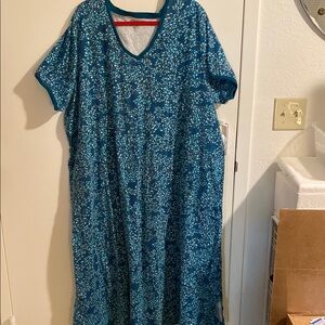 Teal Floral Women's Nightgown
